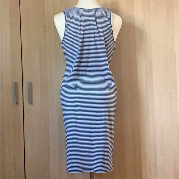 Motherhood Maternity L Ribbed Cotton Stripe Dress - Picture 3 of 5